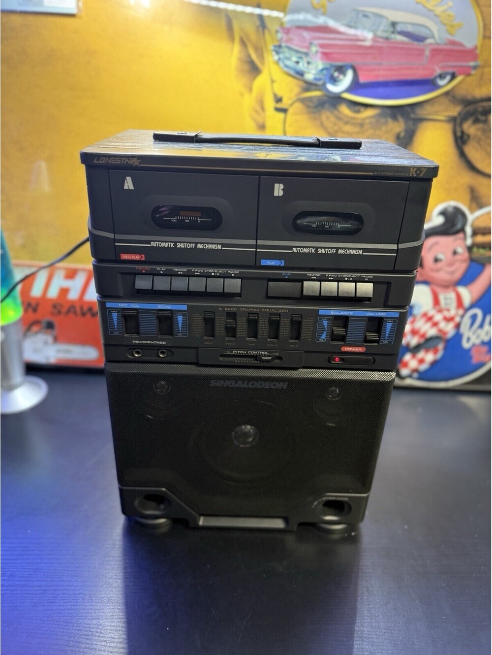 Vintage Lonestar Singalodeon K-7 Dual Cassette Karaoke System Parts Repair